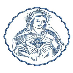 Diseño Para Bordado Medalla Virgen Maria