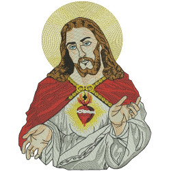 Diseño Para Bordado Jesús 24 Cm Sagrado Corazón