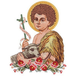 Embroidery Design Saint John With Flowers 2