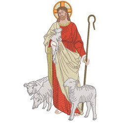 Embroidery Design Jesus God Shepherd 20 Cm