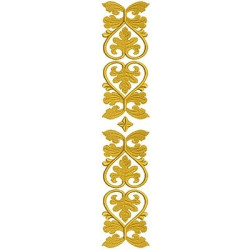 Embroidery Design Vertical Golden Leaf 1