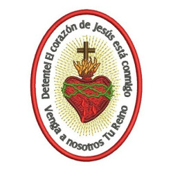 Matriz De Bordado Medalha Sagrado Coração Espanhol