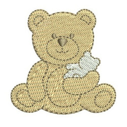 Embroidery Design Bear With Baby Front