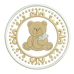 Embroidery Design Bear In Front Frame 2