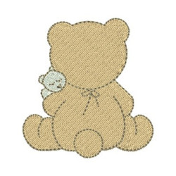 Embroidery Design Bear With Baby Verse 2