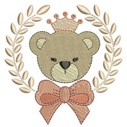 Embroidery Design Frame Acacia With Girl Bear 2