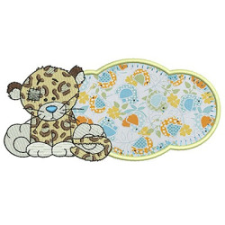 Embroidery Design Jaguar With Applied Frame