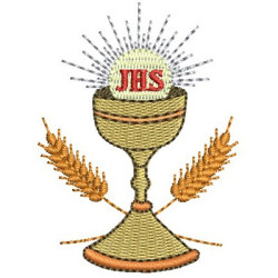 Embroidery Design Chalice Small With Wheat