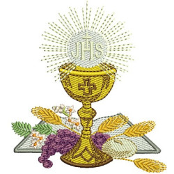 Embroidery Design Chalice With Wheat And Bread 10cm