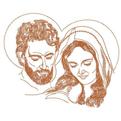 Embroidery Design Holy Family Contour 2