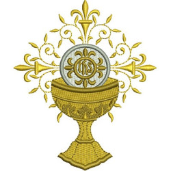 Embroidery Design Chalice With Consecrated Hosts 12 Cm