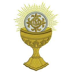 Embroidery Design Chalice With Consecrated Hosts 2