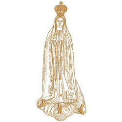 Diseño Para Bordado Nuestra Señora De Fátima Contornada 18 Cm