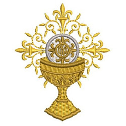Embroidery Design Chalice With Small Adorned Hosts