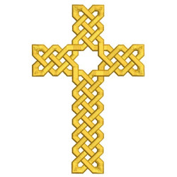 Embroidery Design Decorated Celtic Cross 128