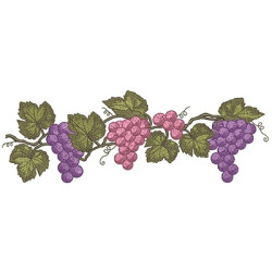 Embroidery Design Branch Of Grapes 30 Cm