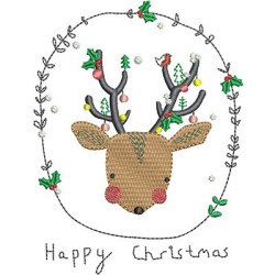 Embroidery Design Reindeer In Frame