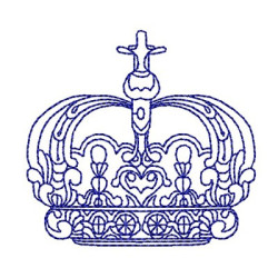Embroidery Design Crown Contoured 8