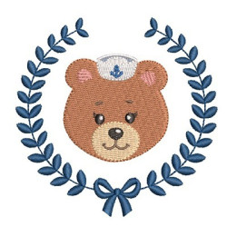 Embroidery Design Bear Female Sailor In Frame 2
