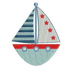 Embroidery Design Boat 9 Cm