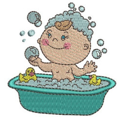 Embroidery Design Baby In The Bath