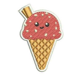 Embroidery Design Ice Cream Cute 3 Patch