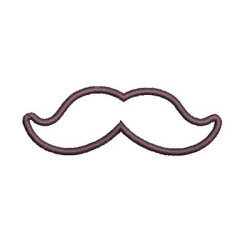 Matriz De Bordado Mustache 7 Cm Patch