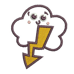 Embroidery Design Cloud Cute With Ray 2