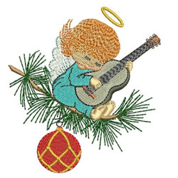 Embroidery Design Angel Playing Violão