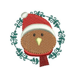 Embroidery Design Birdie On Christmas Frame