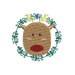 Embroidery Design Reindeer In Christmas Frame