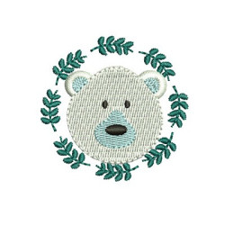 Embroidery Design Polar Bear On Christmas Frame
