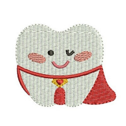 Embroidery Design Tooth Super Hero Cute