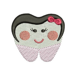 Embroidery Design Tooth Girl Cute