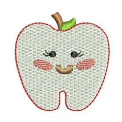 Embroidery Design Tooth Cute Apple
