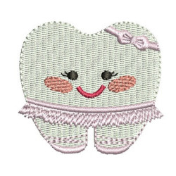 Embroidery Design Tooth Ballerina Cute