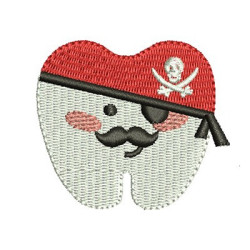 Embroidery Design Tooth Pirate Cute