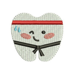 Embroidery Design Tooth Judoka Cute