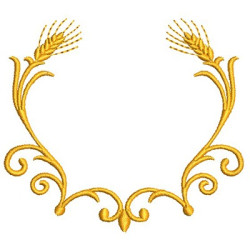 Embroidery Design Wheat Frame 3