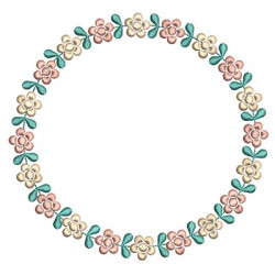 Embroidery Design Frame Floral Cute 6