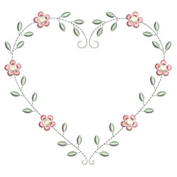 Embroidery Design Floral Heart 3