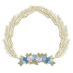 Embroidery Design Wheat Frames With Roses 1