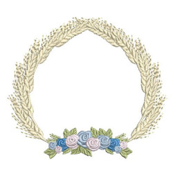Embroidery Design Wheat Frames With Roses 2
