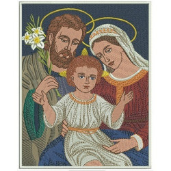 Embroidery Design Holy Family Rectangular