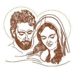 Embroidery Design Holy Family Contour 3