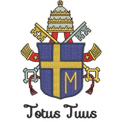 Embroidery Design Shield Of The Pope  Totus Tuus