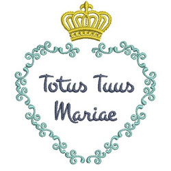 Embroidery Design Totus Tuus Mariae 1