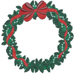 Embroidery Design Christmas Wreath 2