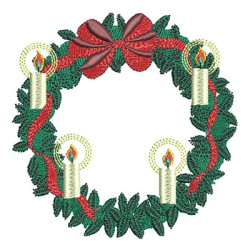 Embroidery Design Christmas Advent Crown