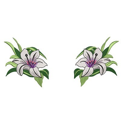 Lily Flower Embroidery Design 2 sizes - Designs22U